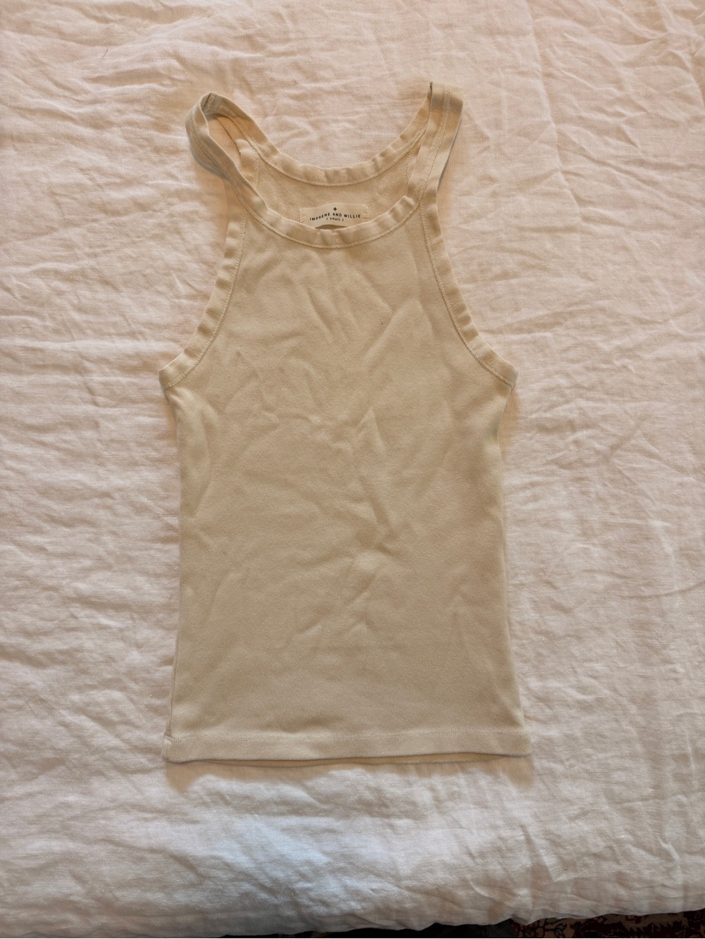 Imogene and Willie Vintage White Ribbed racerback tank